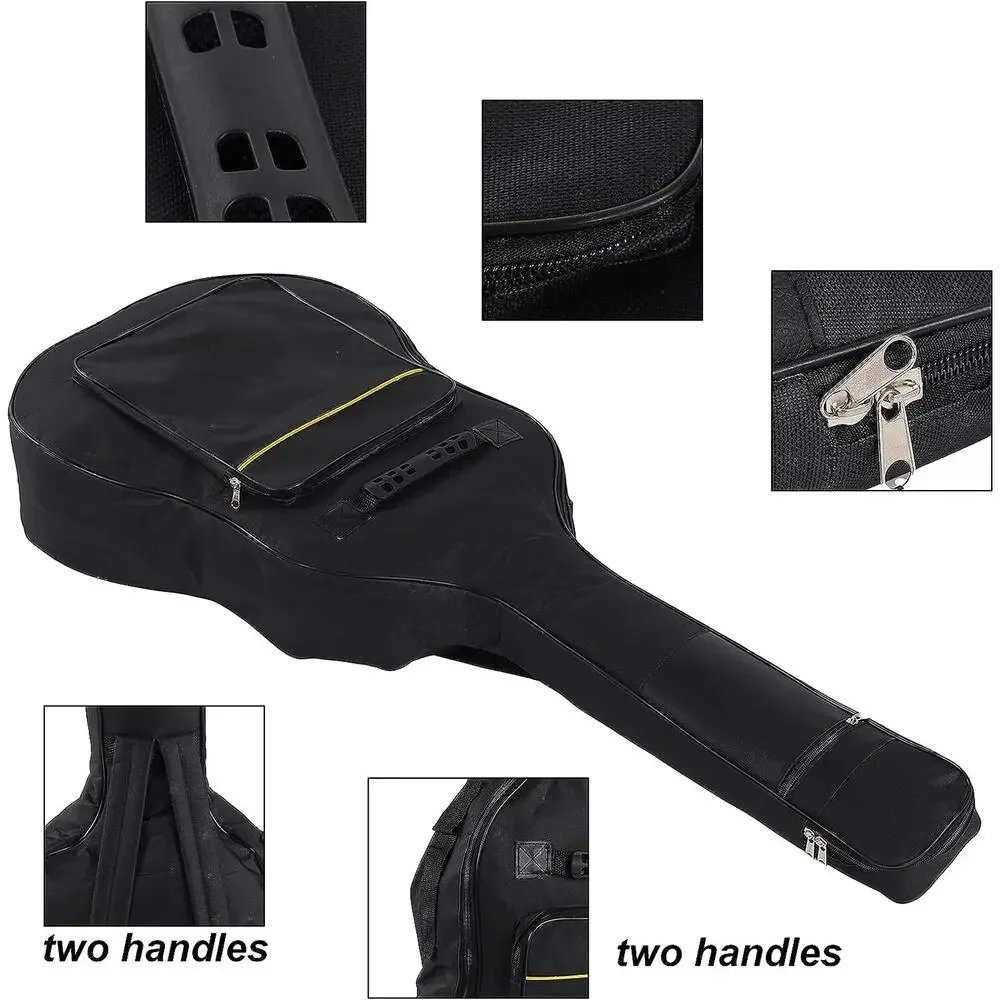 Backpack Acoustic Guitar Bag 0.3 Inch Thick Padding Waterproof Dual 38 39 Inch